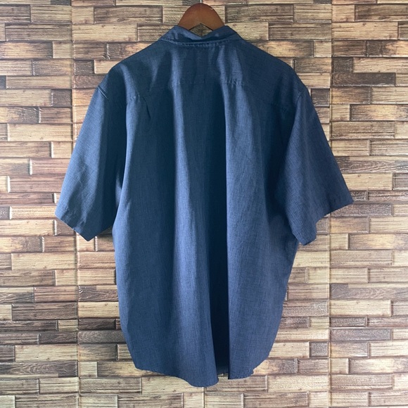 Orvis Classic Collection - Navy blue heather short sleeve button front shirt XXL - Picture 2 of 8